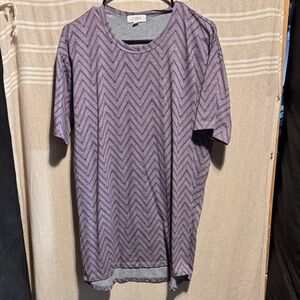 LuLaRoe Purple Chevron Short Sleeve Tee